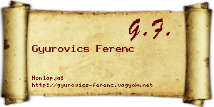 Gyurovics Ferenc névjegykártya