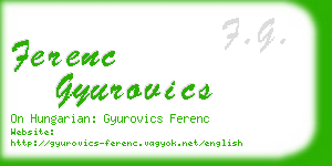 ferenc gyurovics business card